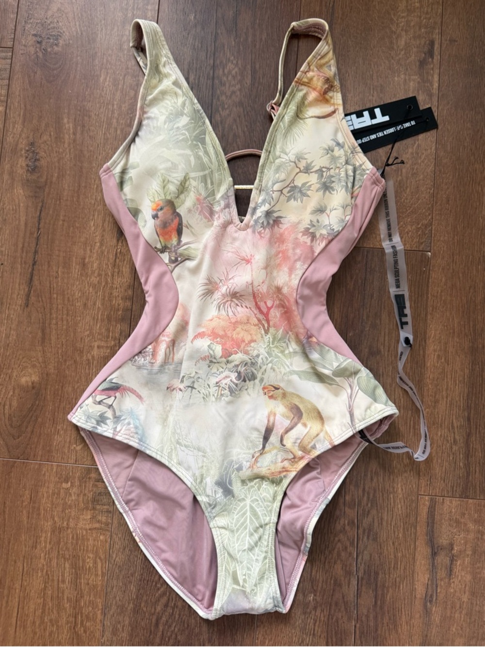 TA3 Plungey Triangle Contour Cheeky One Piece Swimsuit - SMALL - MONKEY ROSE